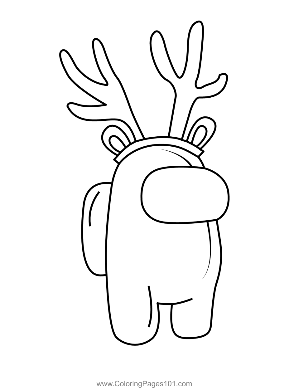 Antler among us coloring page for kids