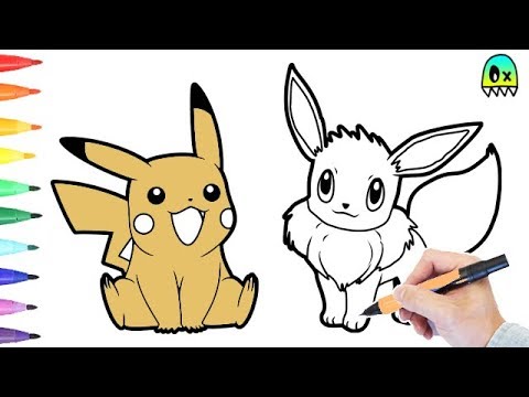 Pokemon coloring pages pikachu and eevee colouring book fun