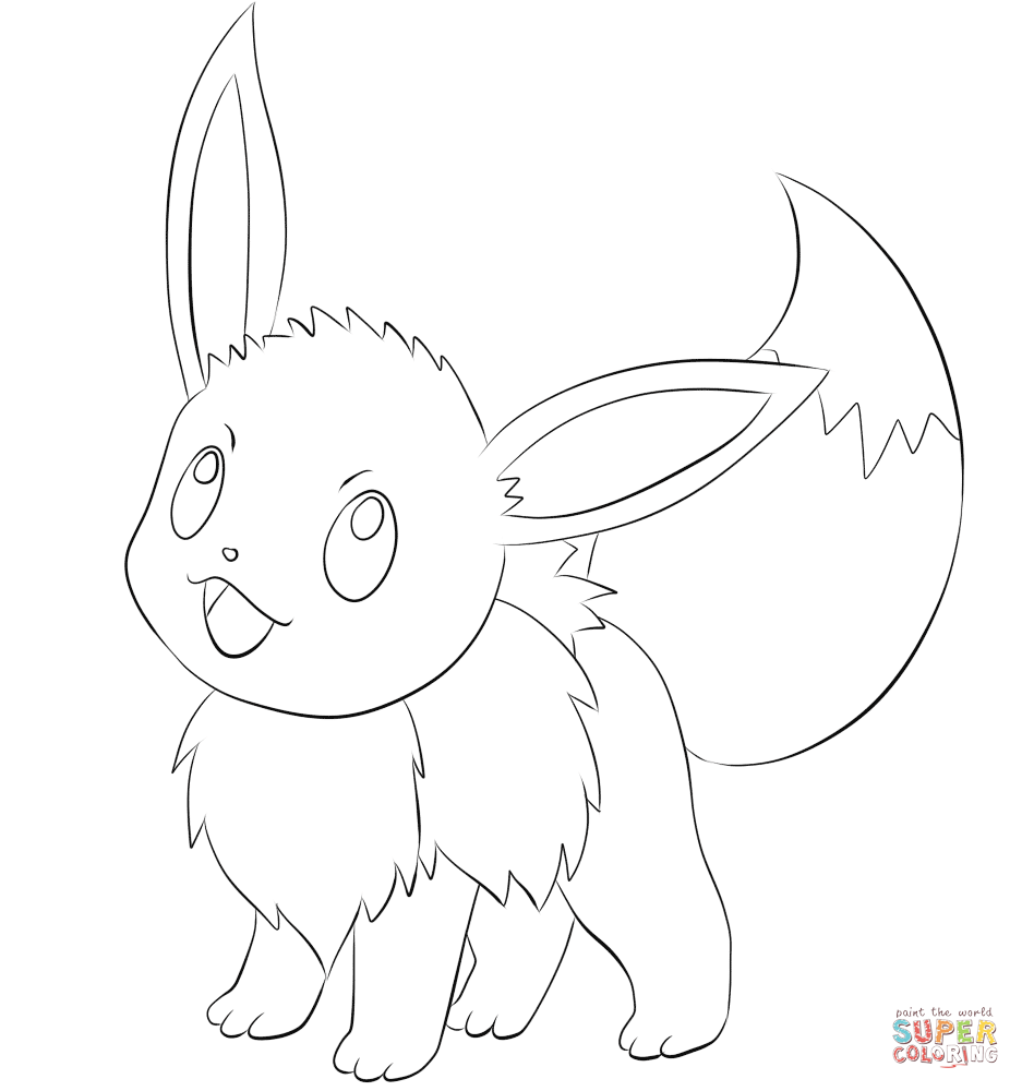Eevee coloring page free printable coloring pages