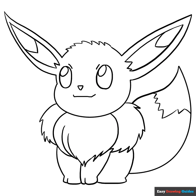Eevee coloring page easy drawing guides