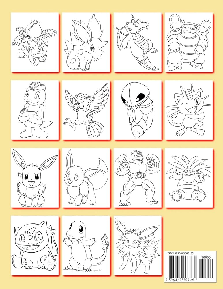 Pokemon coloring book pokemon characters pikachu dragonite charmander eevee squirtle bulbasaur coloring pages coloring book for kids pokemon coloring pages unofficial publication mike brown books