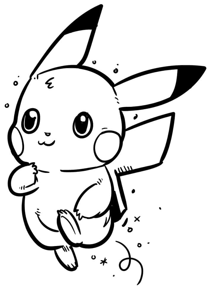 Kawaii pikachu printable coloring page