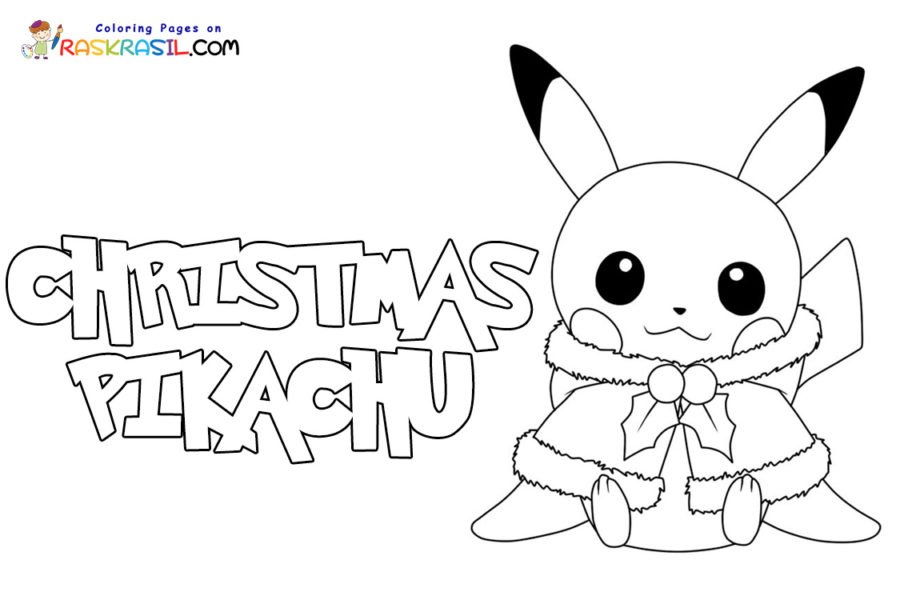 Christmas pikachu coloring pages printable for free download