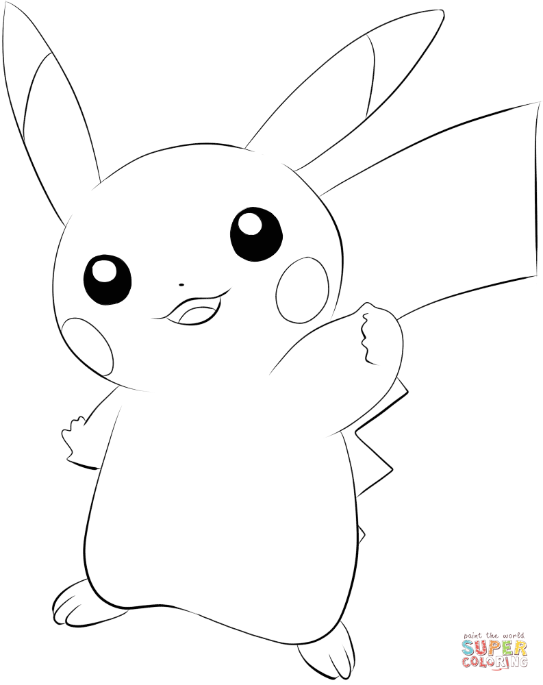 Pikachu coloring page free printable coloring pages