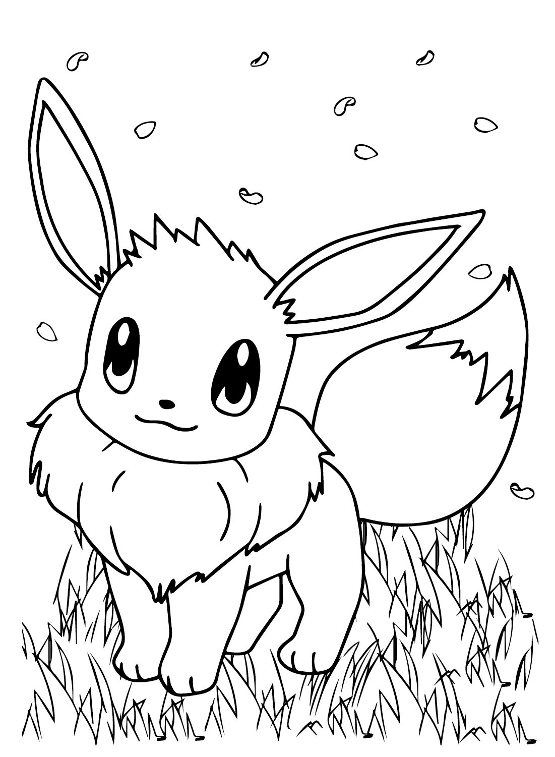 Eevee and pikachu coloring page