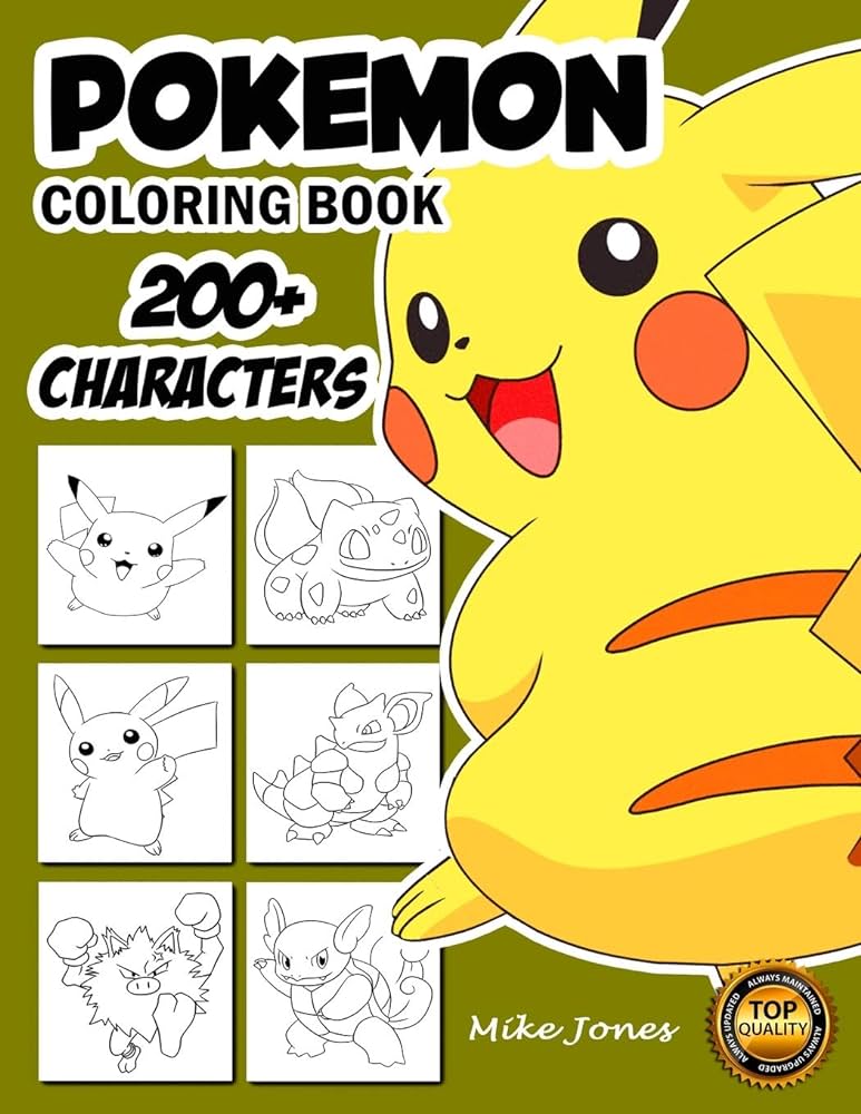 Pokemon coloring book coloring book for kids pokemon characters pikachu dragonite charmander eevee squirtle bulbasaur coloring pages pokemon coloring pages pokemon characters unofficial books