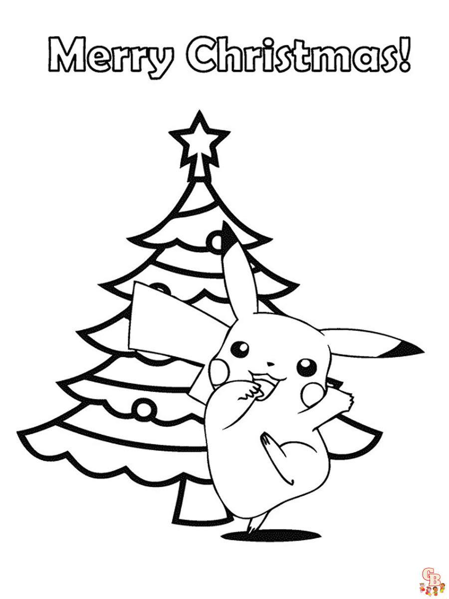 Pokemon christmas coloring pages free printablefor kids