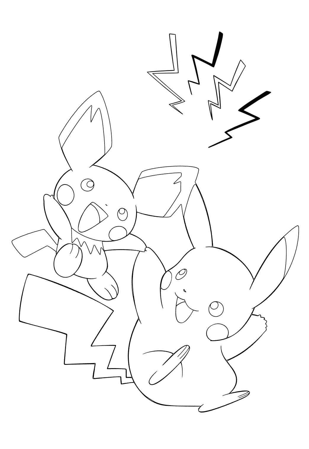 Free printable pokemon friends coloring page for adults and kids