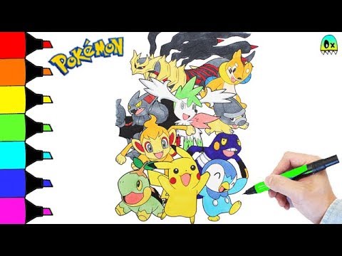 Pokeon coloring pages pikachu piplup and friends colouring book fun for kids