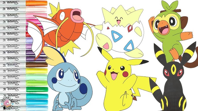 Pokeon coloring pages pikachu and friends coloring book fun