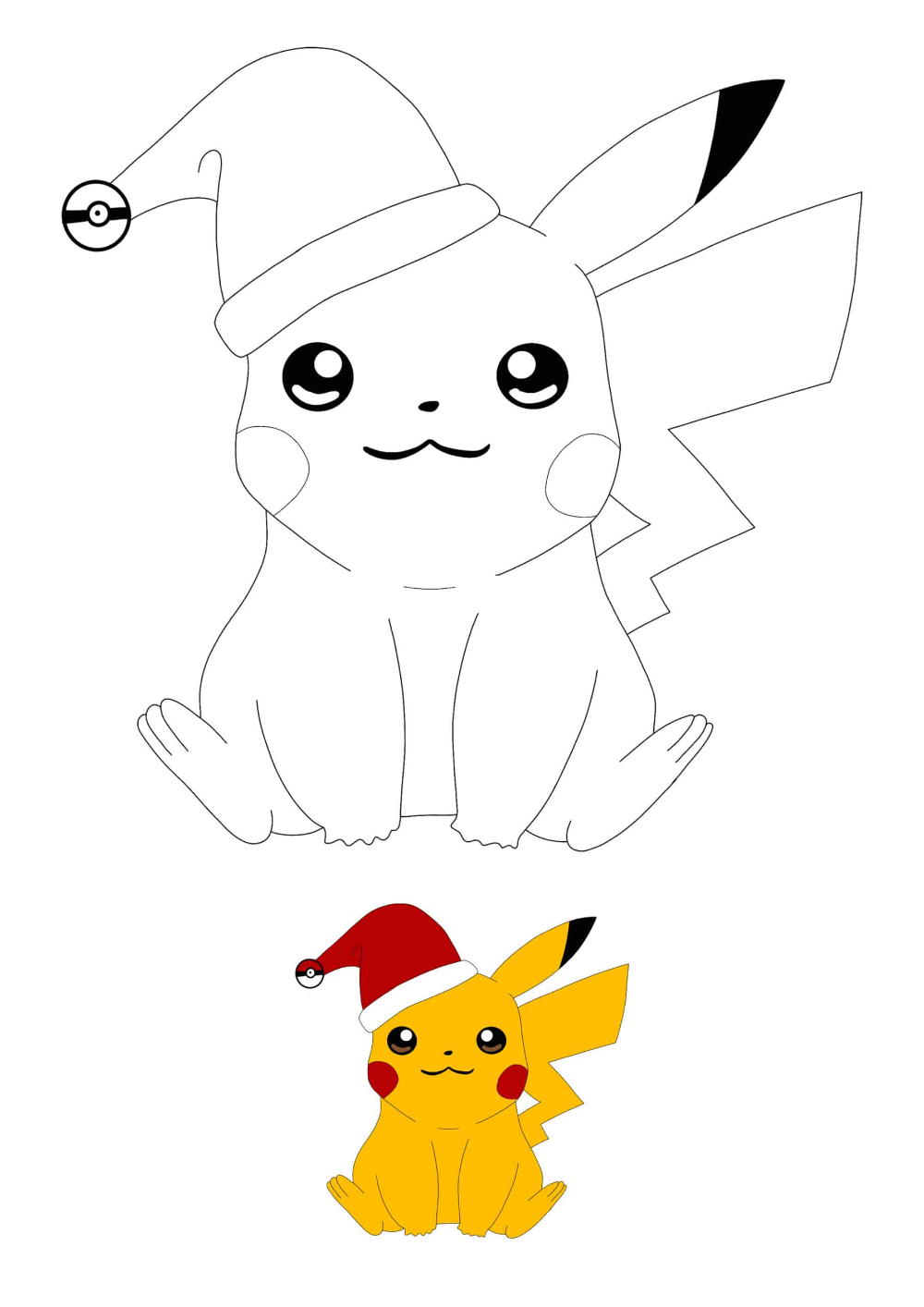 Christmas pikachu coloring pages