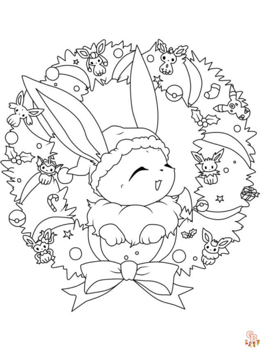 Pokemon christmas coloring pages free printablefor kids