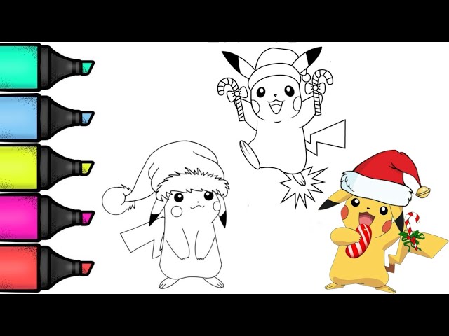 Pokemon pikachu christmas coloring coloring videos for kids coloring pikachu coloringtime