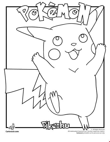 Vibrant pikachu pokemon coloring page