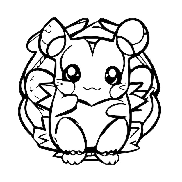 Premium vector hand drawn kawaii coloring book illustration