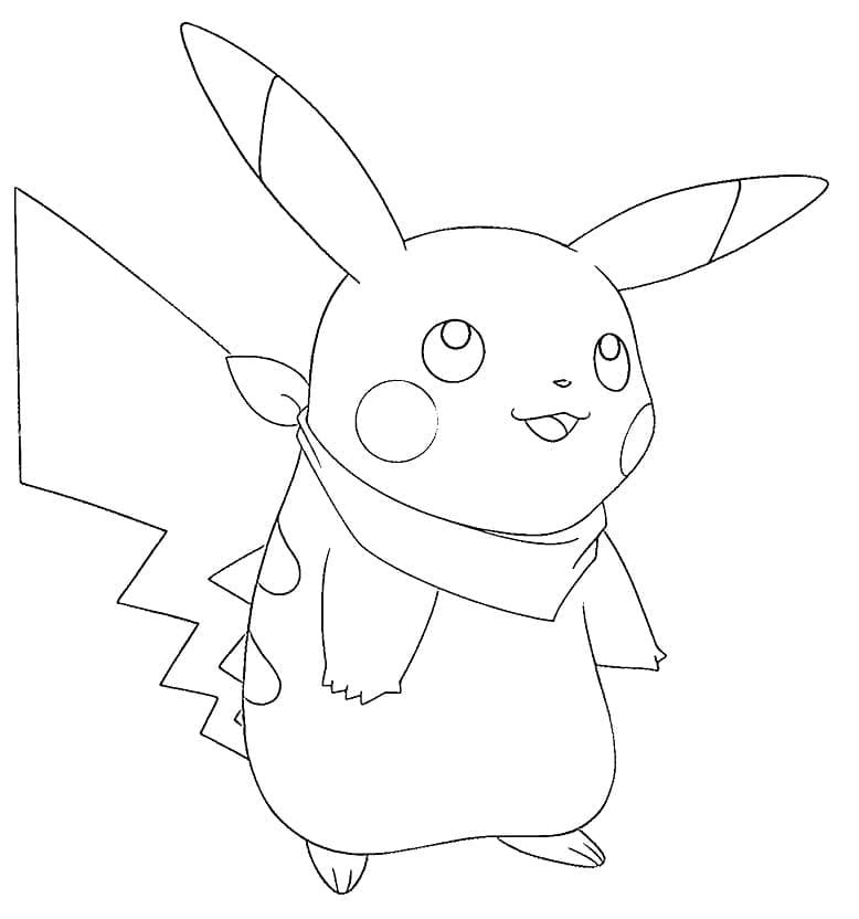 Cute pikachu coloring page