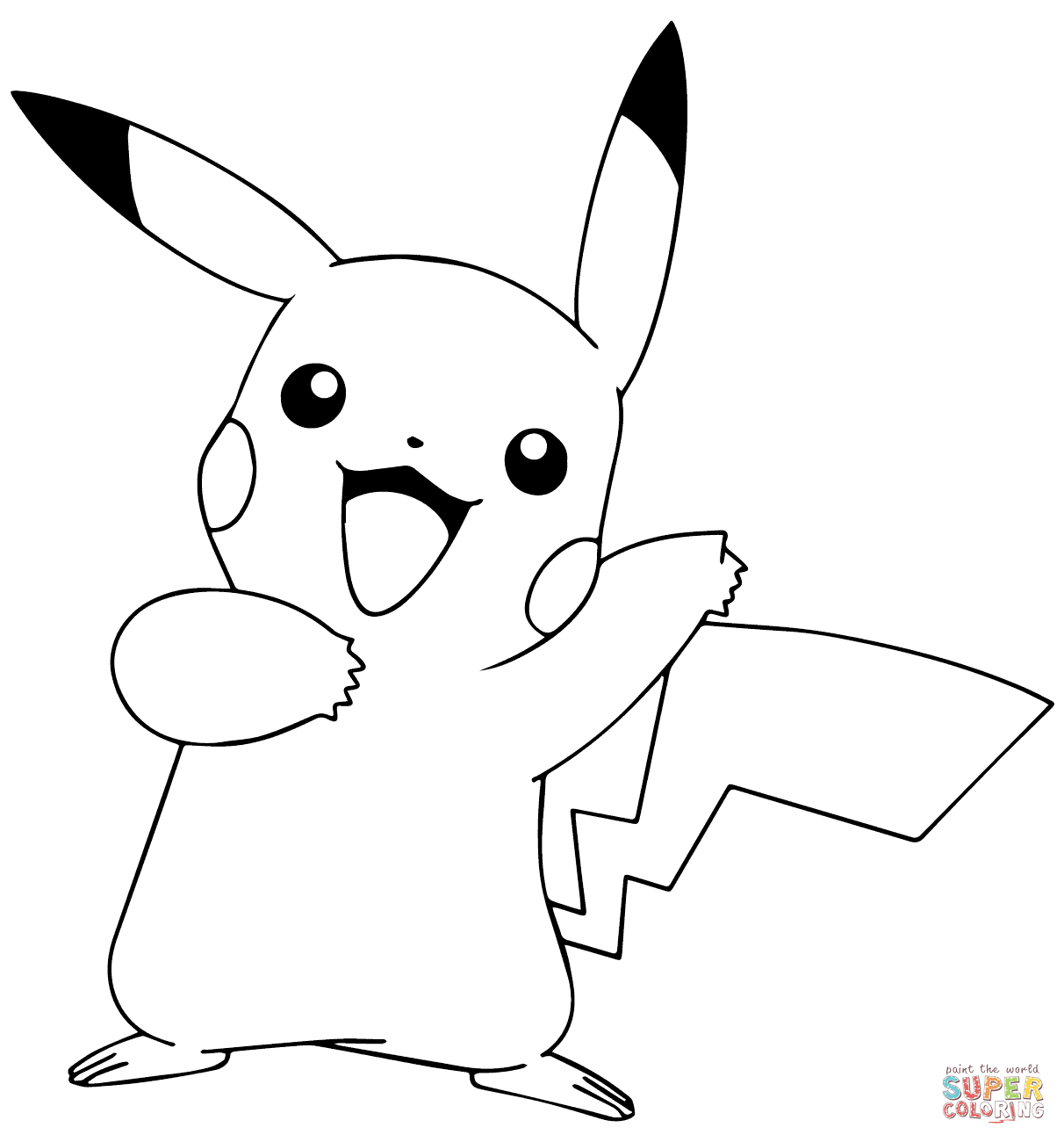 Pikachu from pokãmon go coloring page free printable coloring pages