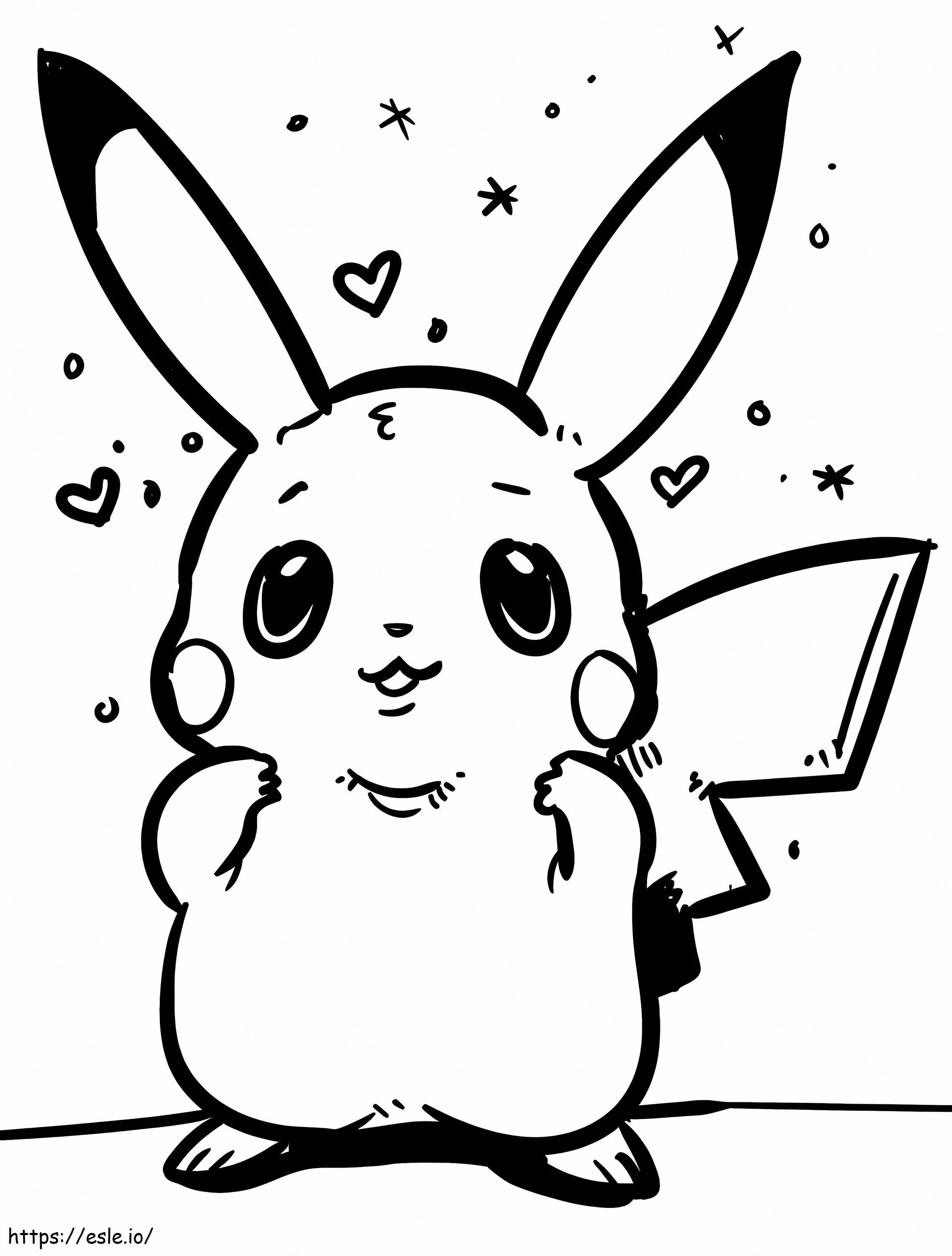 Super cute pikachu coloring page