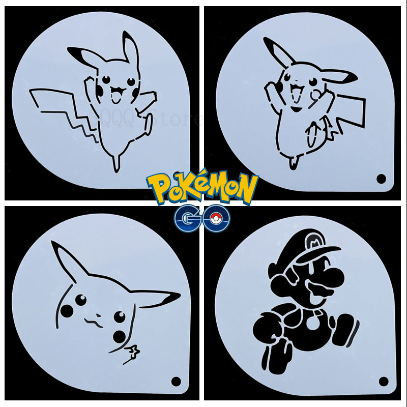 Pokemon pikachu drawing stencils anime cartoon reusable drawing board toy diy childrens drawing templates kids toys accessories