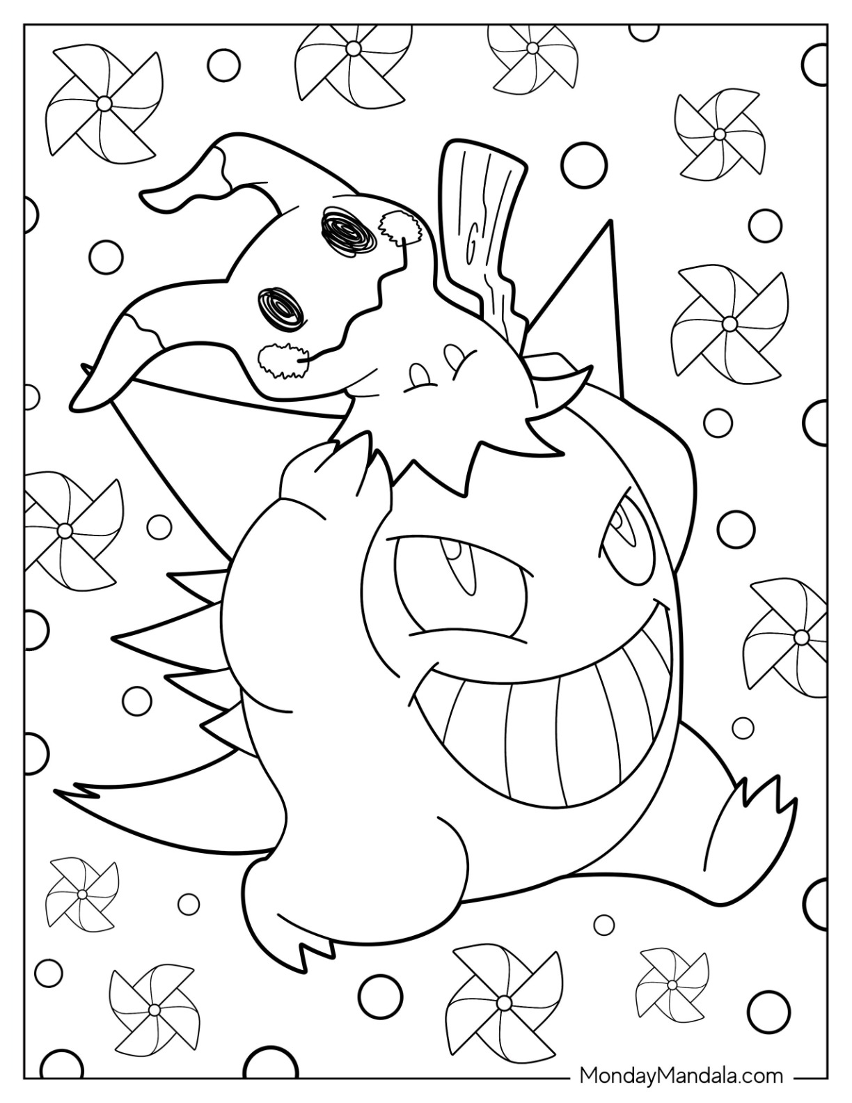 Gengar coloring pages free pdf printables