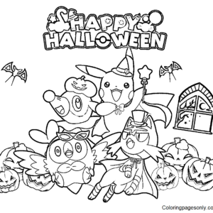 Pokemon halloween coloring pages printable for free download