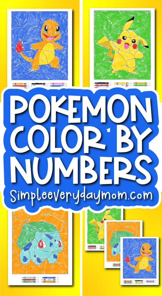 Free pokemon color by number printable worksheets