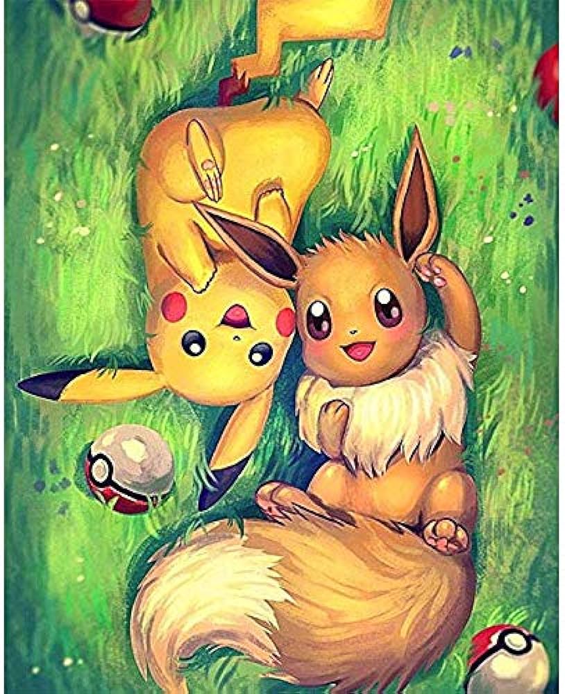 Acandyl pokemon diy painting for kids adults diy canvas acrylic arts craft for home wall decoration paint by number pikachu x in