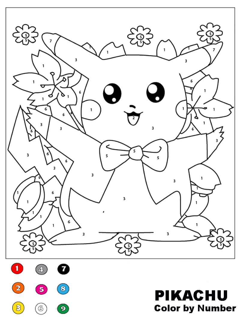 Pikachu color by number