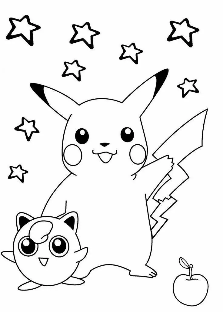 Simple pikachu coloring pages pdf ideas for children