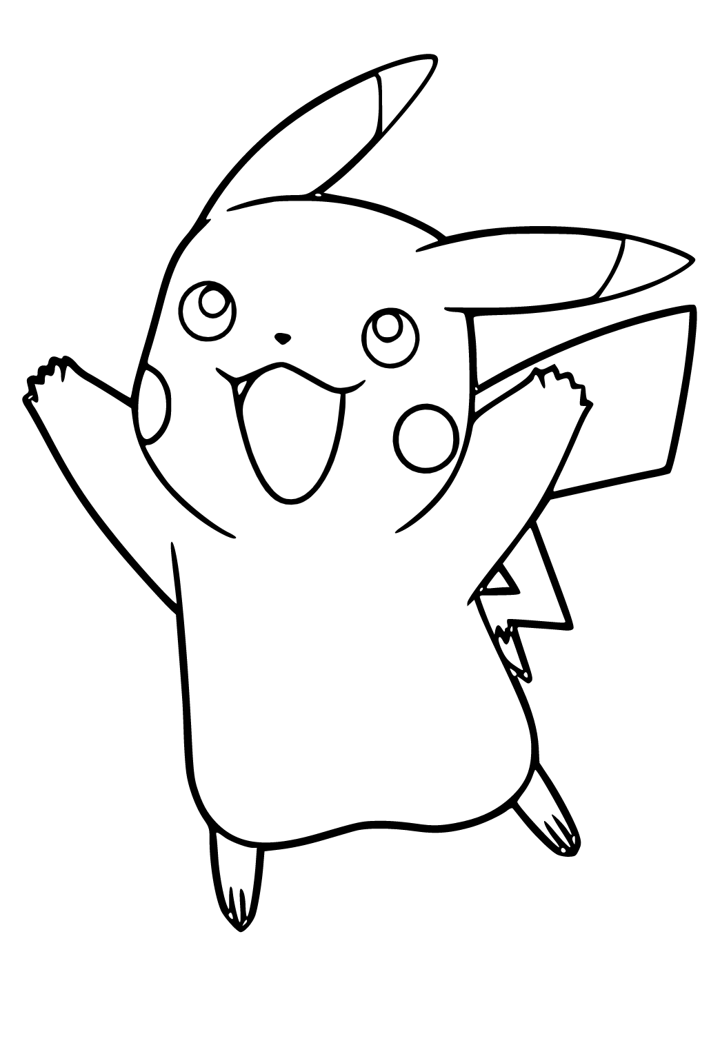 Free printable pikachu smile coloring page for adults and kids