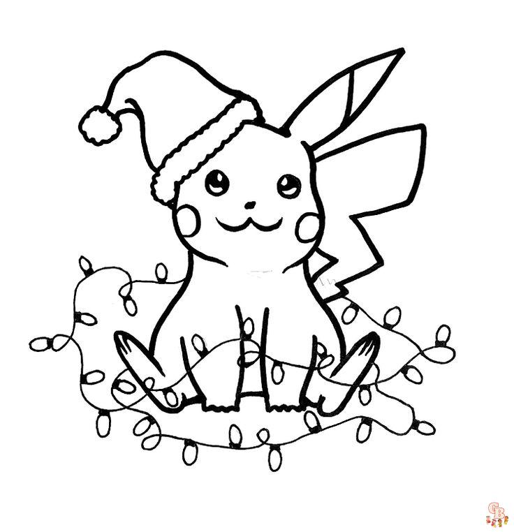 Pokemon christmas coloring pages free printablefor kids