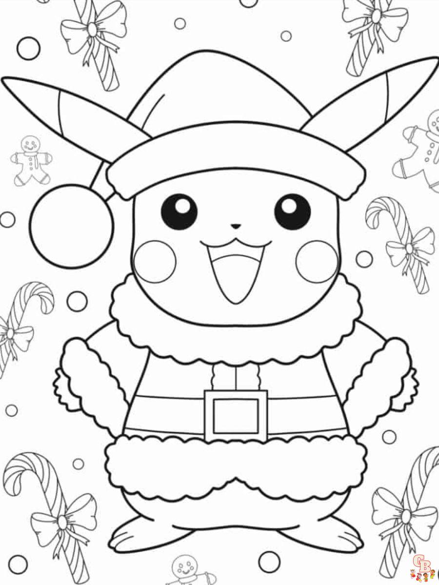 Pokemon christmas coloring pages free printablefor kids