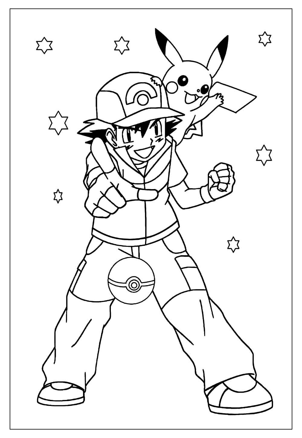 Desenhos de ash para colorir e pintar