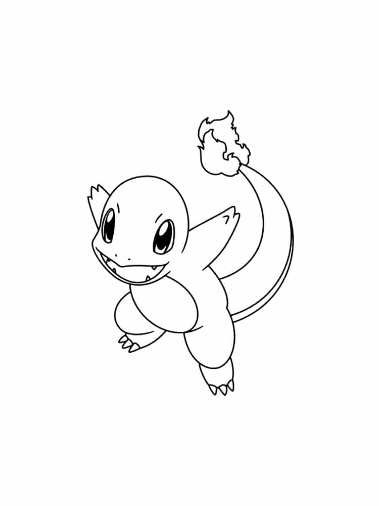 Pokemon with a fire tail coloring page