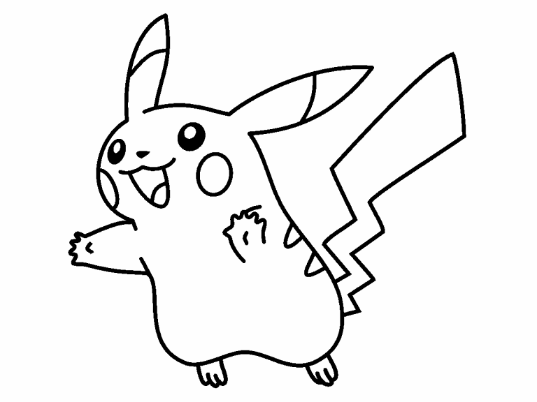 Pikachu pokemon coloring page