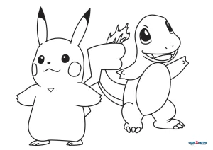 Printable pikachu coloring pages for kids