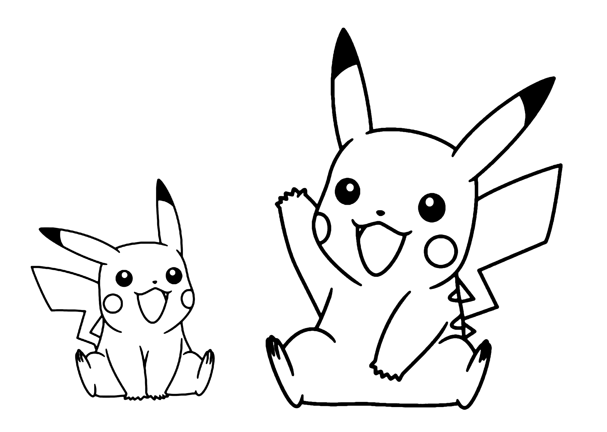 Pikachu coloring electric type pokemon print color craft