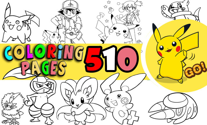 Give you pokemon coloring pages book for children by abahloussbrahim