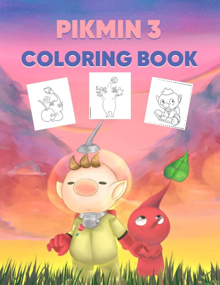 Pikmin coloring book coloring pages for kids best coloring book gifts for kids coloring books pikmin delux for kids amazing characters by