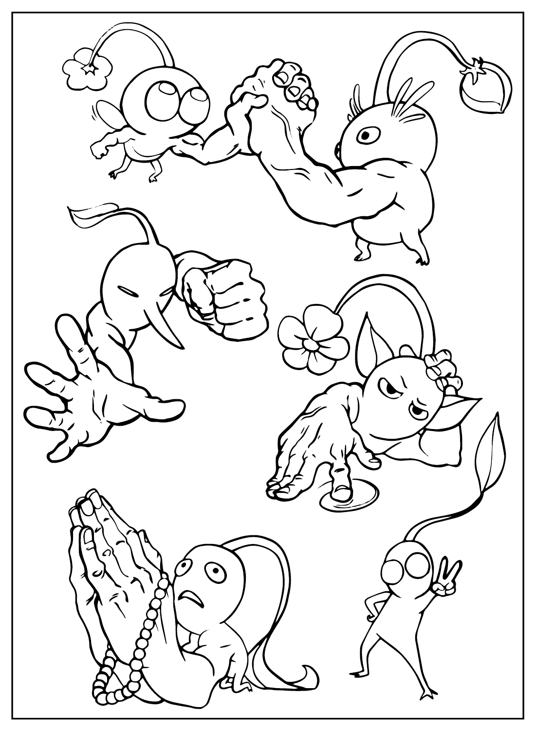 Pikmin coloring sheet for kids