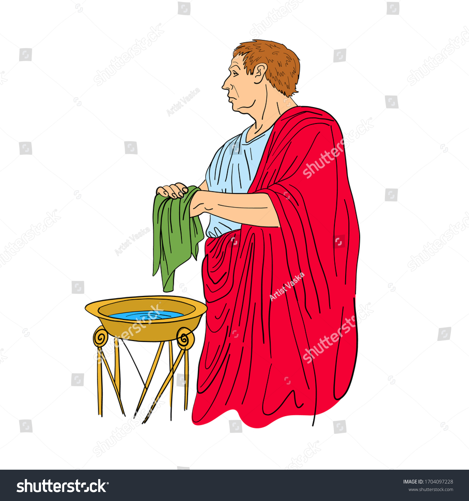 Pontius pilate washes his hands vector stock vector royalty free