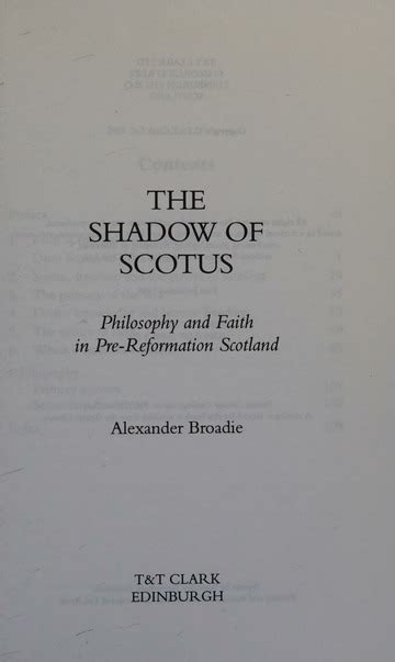 The shadow of scotus philosophy and faith in pre