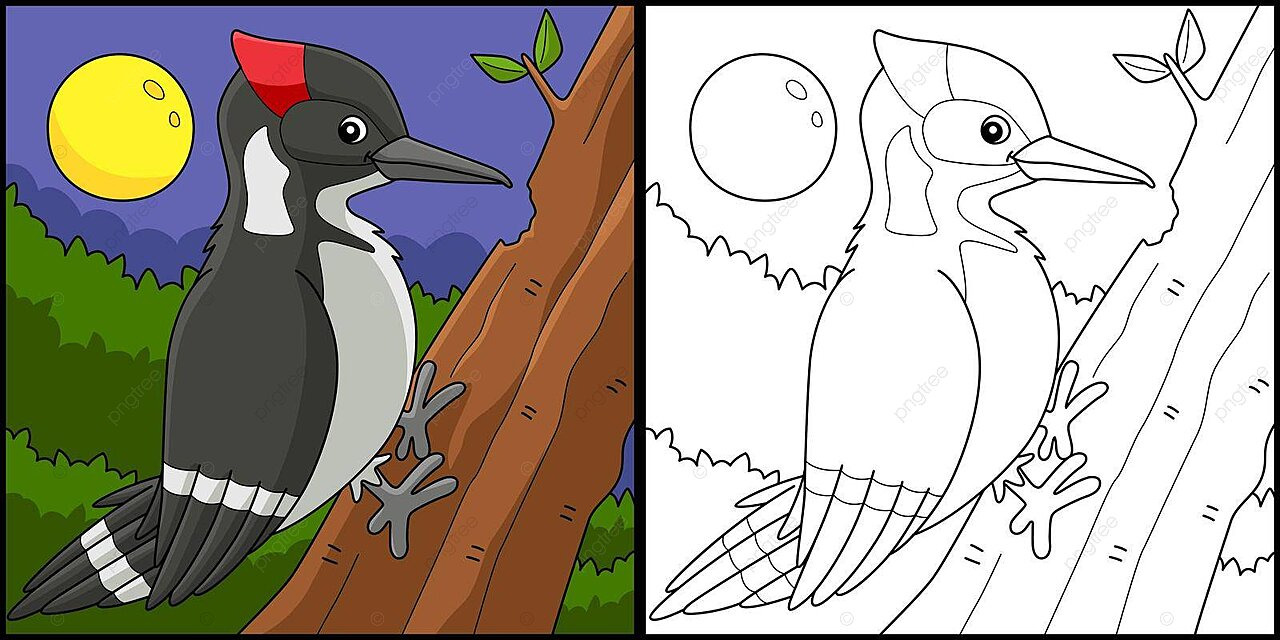 Woodpecker bird animal coloring page illustration sapsuckers cartoon colorful vector car drawing cartoon drawing animal drawing png and vector with transparent background for free download