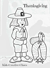 Coloring sheets for thanksgiving pilgrim with turkey and wampanoag indian child