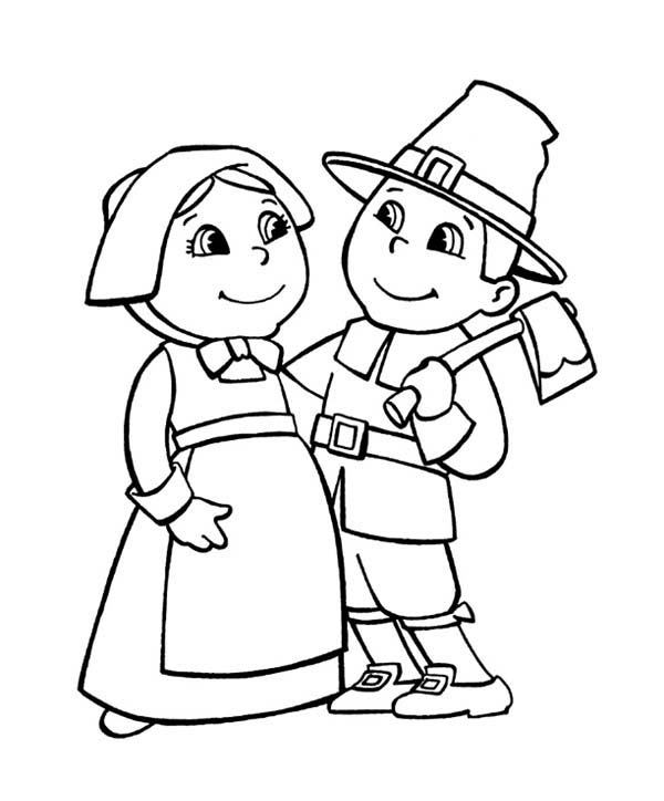 Free printable pilgrim coloring pages for kids