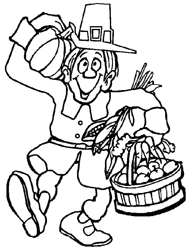 Thanksgiving holiday coloring page sheets thanksgiving pilgrim scarecrow