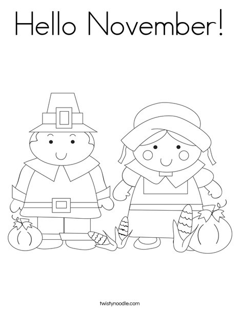 Hello november coloring page