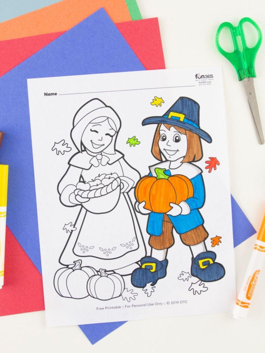 Free fall thanksgiving coloring pages for kids