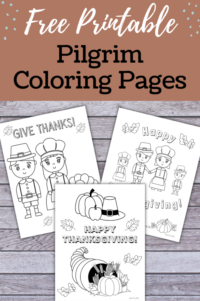Cute thanksgiving pilgrim coloring pages free printable