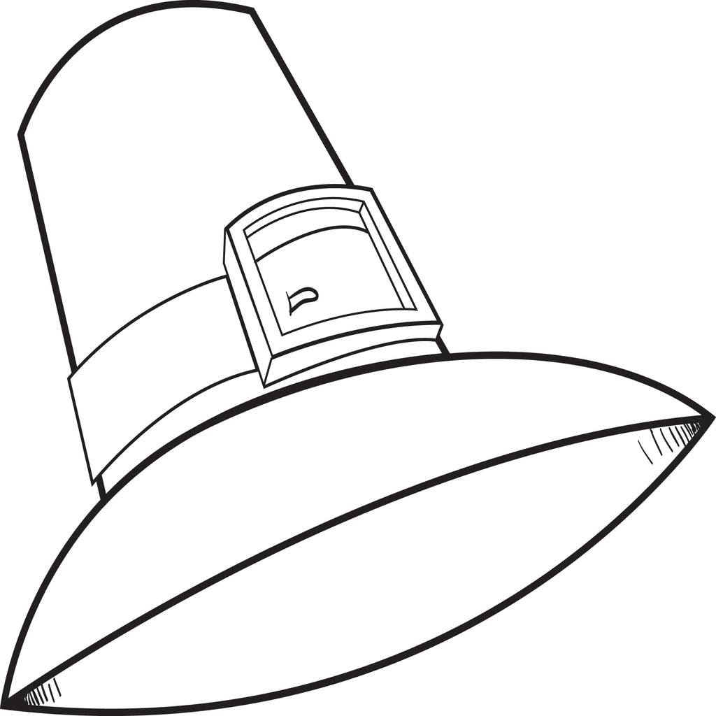 Printable pilgrim hat coloring page for kids â